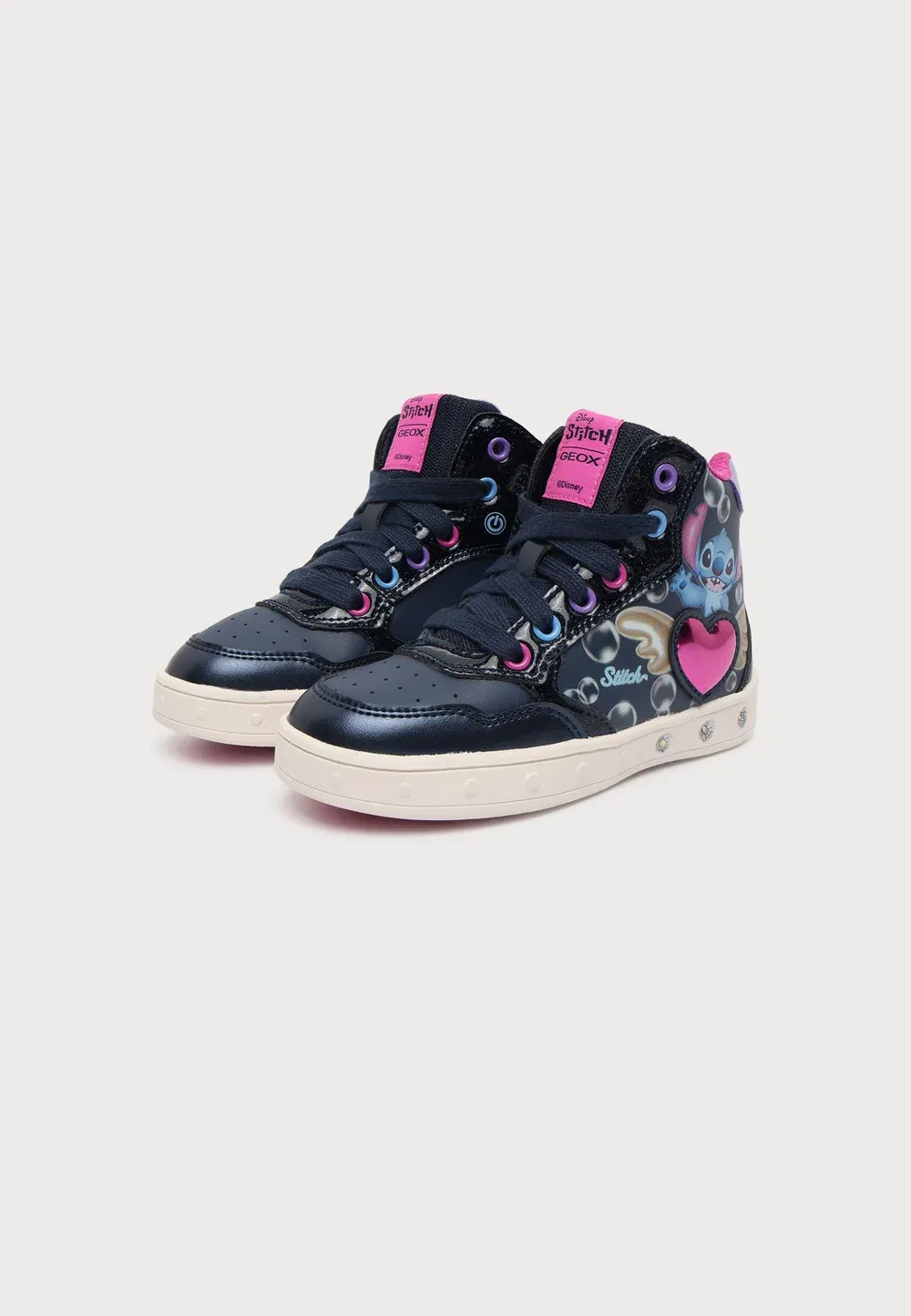 Disney - высокие кроссовки Geox, Navy/Fuchsia — фото 2