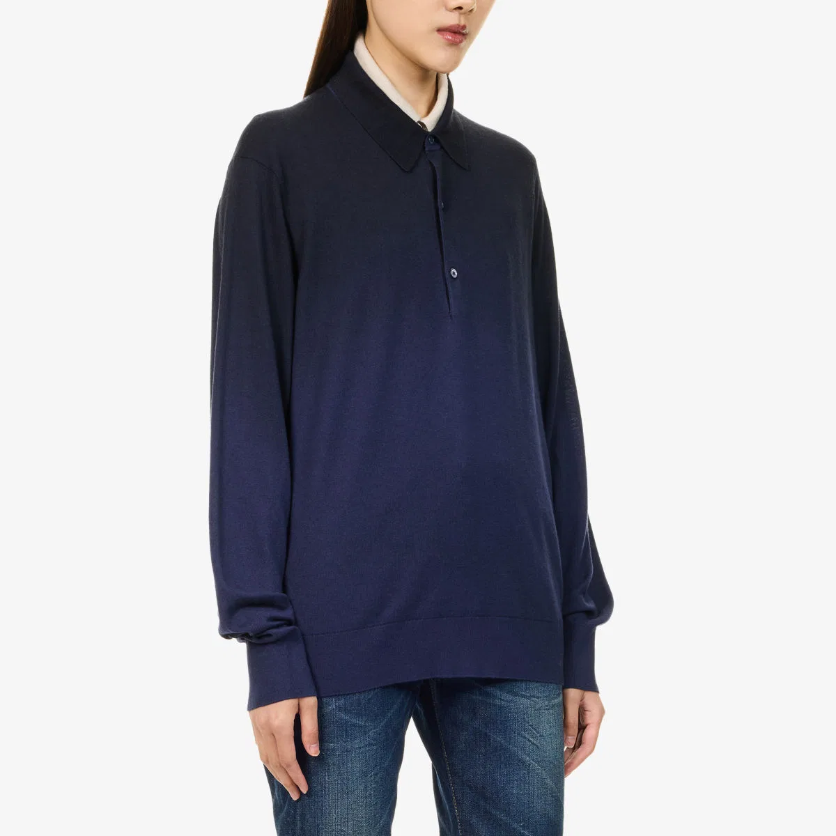 Многослойный топ из шерстяной смеси Koyat Acne Studios, темно-синий/бежевый — фото 3