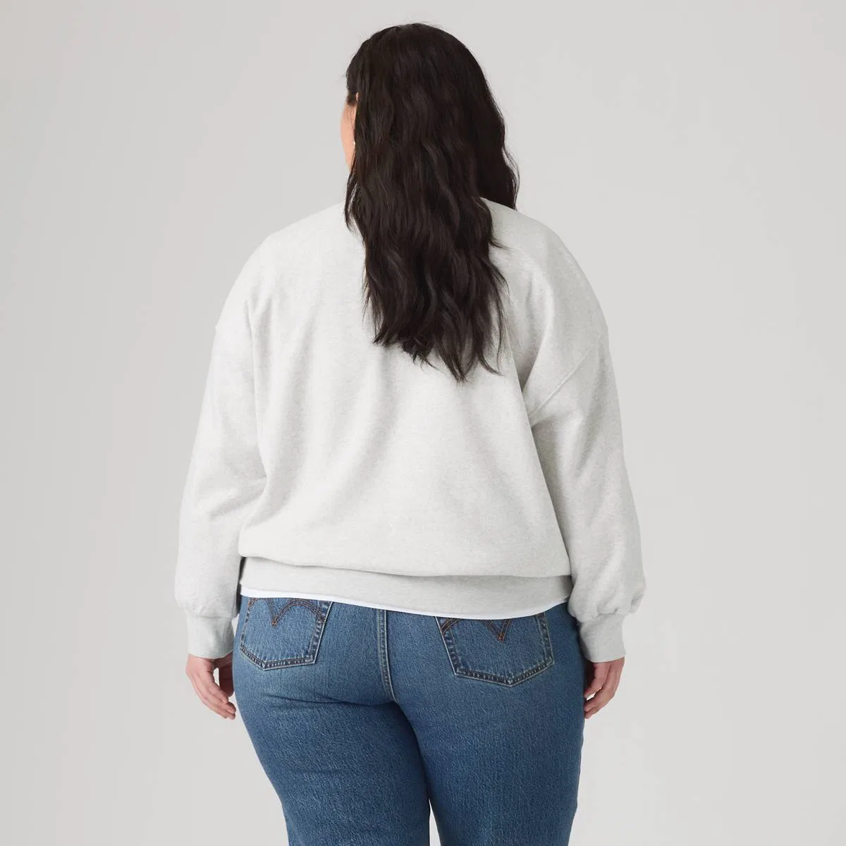 Повседневная толстовка с круглым вырезом (большие размеры) Levi's, Frosty Grey Heather - Grey — фото 4