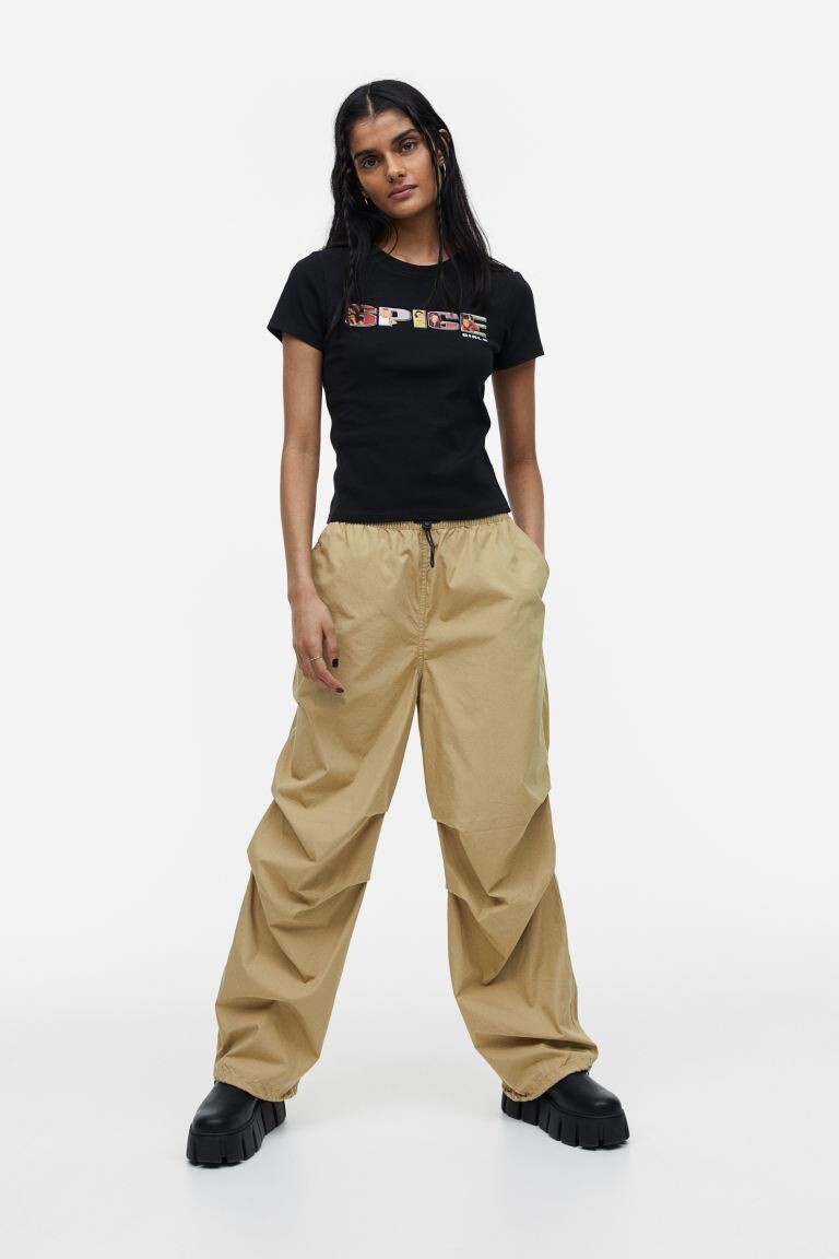 

Парашютные штаны H&M, бежевый
