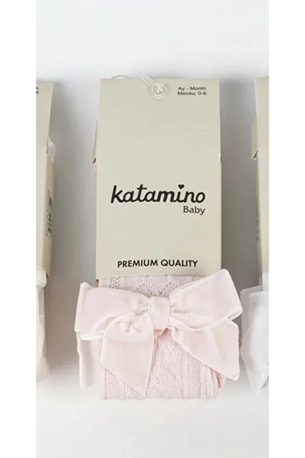 Детские колготки для девочек с ромбовидным узором Argyle with Bow Accessories Katamino, Pink