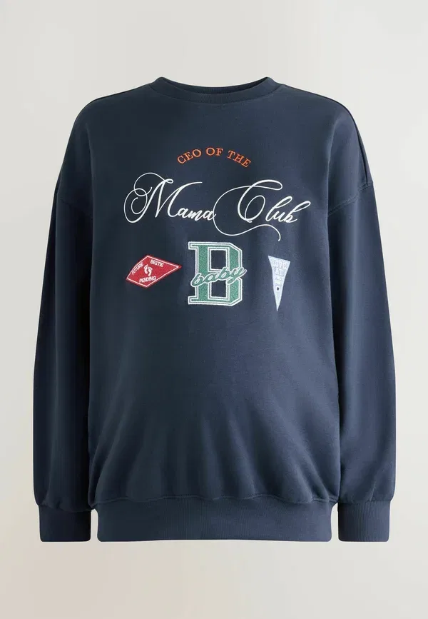 Толстовка с принтом Maternity mama club sweatshirt Next, темно-синий — фото 4