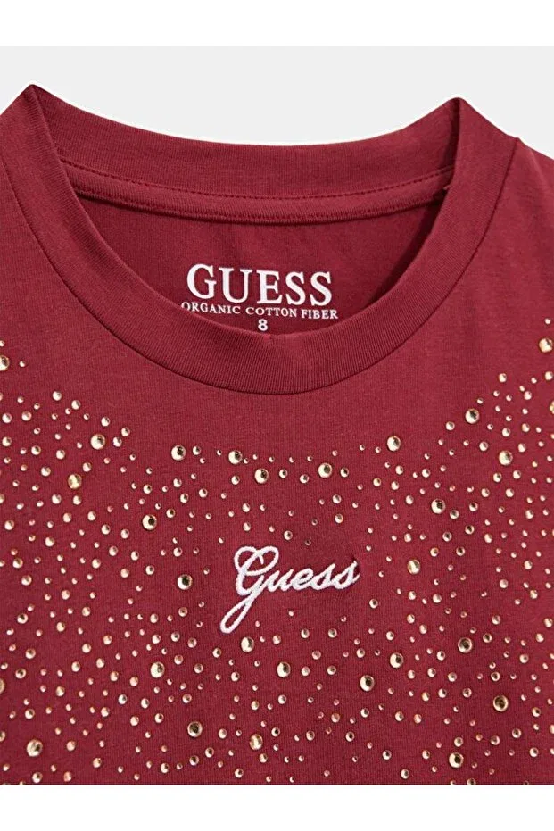 Детская футболка для девочек с принтом Guess, Red — фото 3