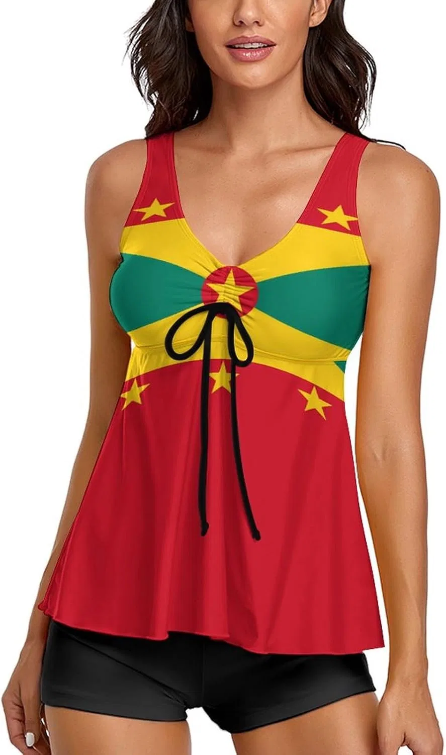 Женский танкини-буркини с шортами, флаг Гренады, 2 предмета, Generic, Grenada Flag