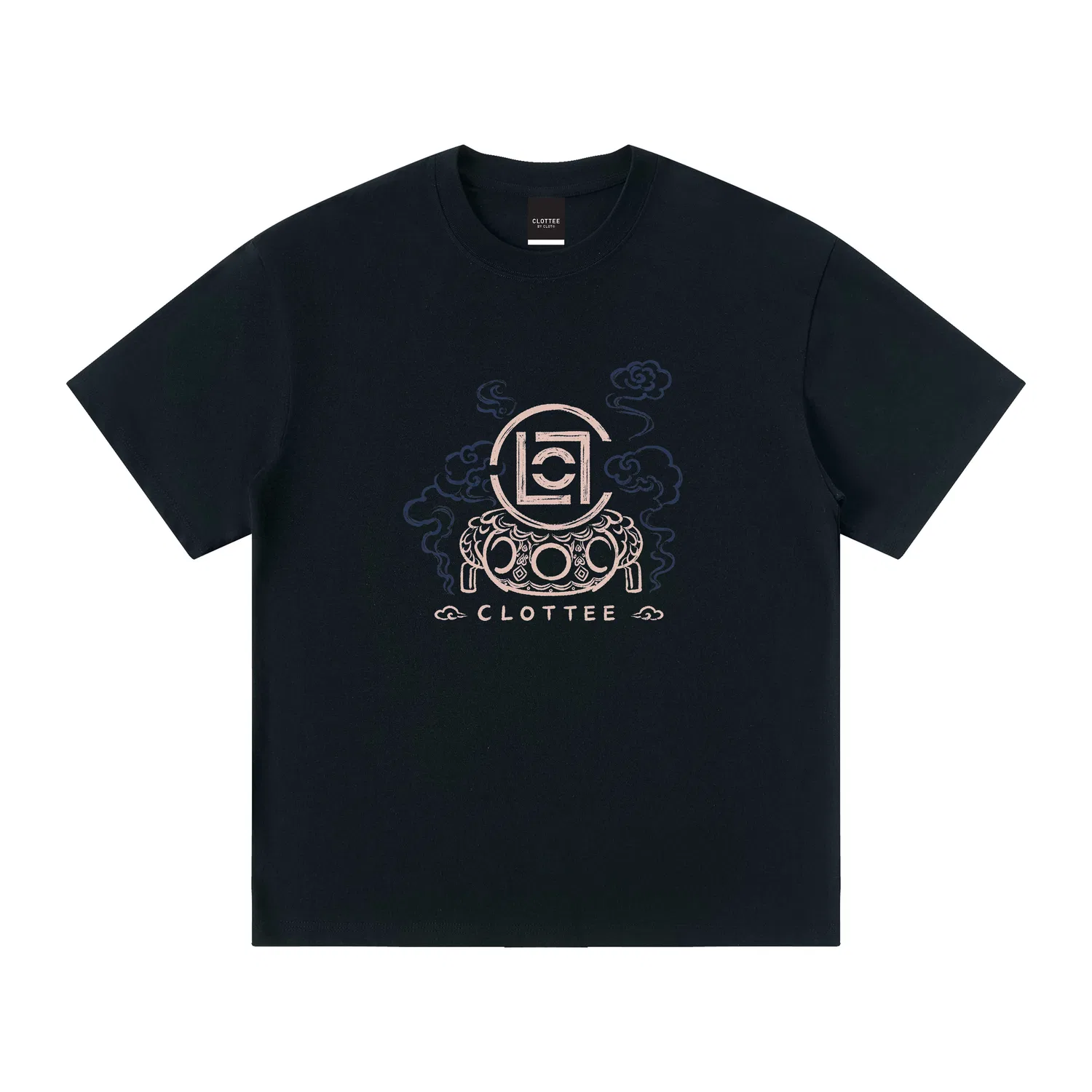 Детская футболка с круглым вырезом, прямой крой, CLOT, Navy Blue — фото 3