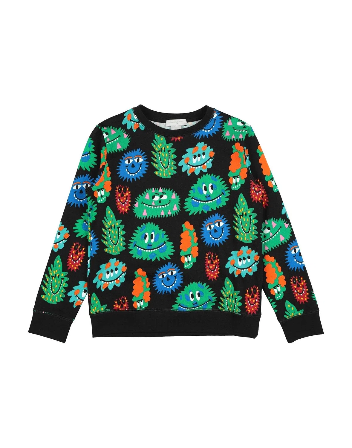 Детский свитшот на флисе с длинным рукавом Stella Mccartney Kids, черный