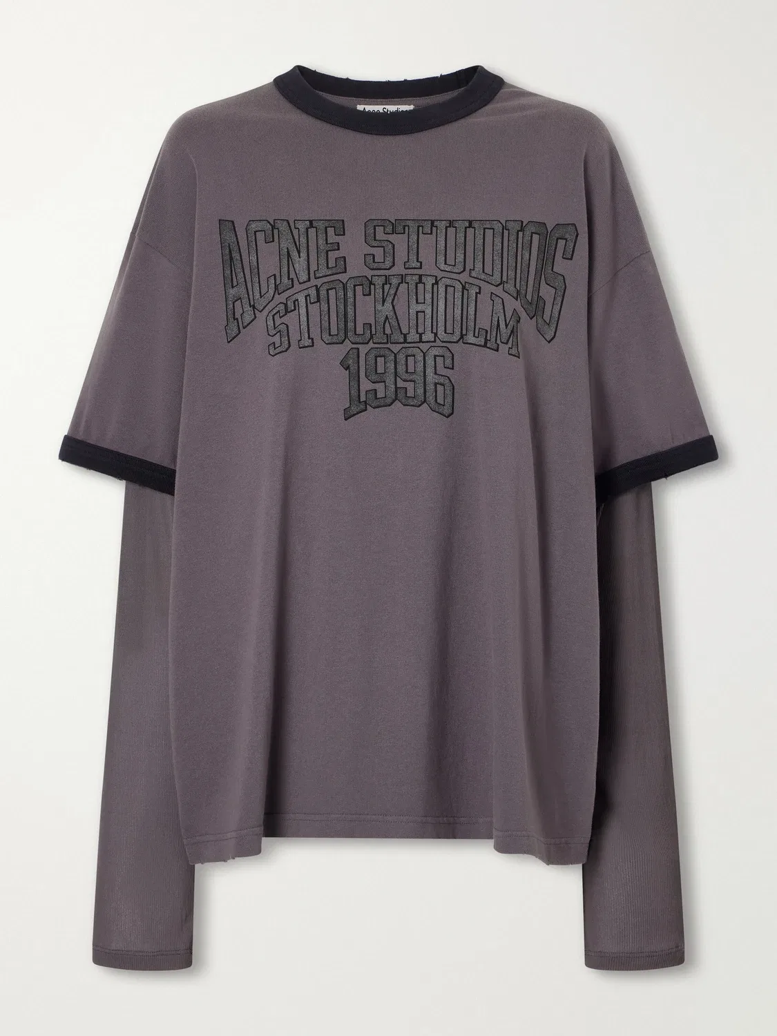 Хлопковая футболка с принтом-логотипом из джерси Acne Studios, фиолетовый