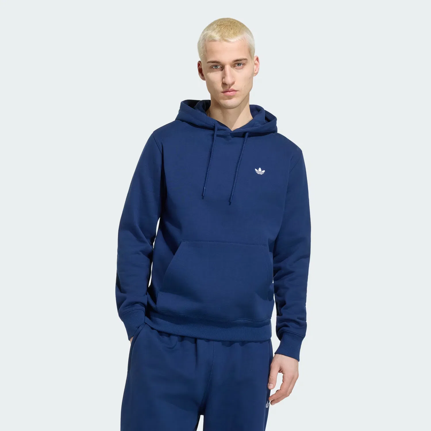Мужское флисовое худи с капюшоном Trefoil Essentials Adidas Originals, темно-синий индиго