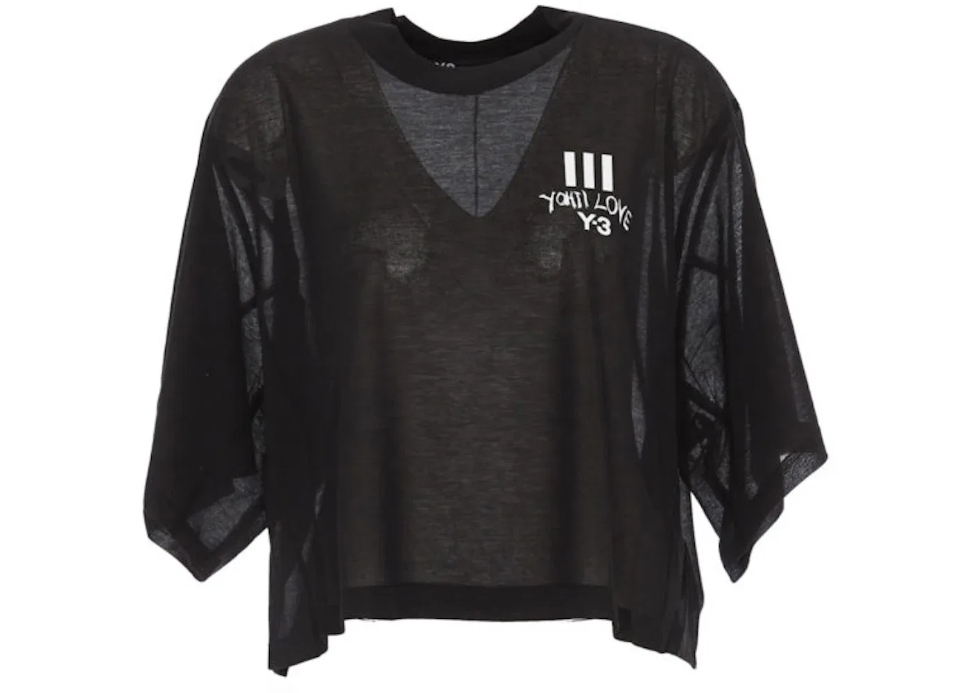 Женская футболка с принтом Yohji Love Sheer Short Sleeve Tee Adidas, Black
