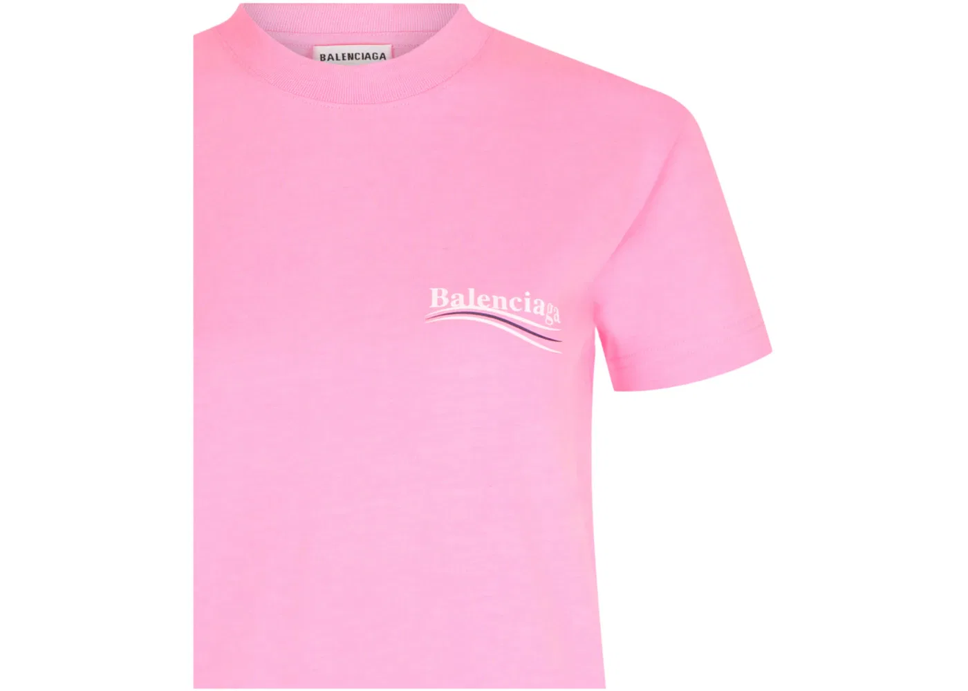 Женская футболка с принтом Political Campaign Logo Balenciaga, Bubble Gum White — фото 3