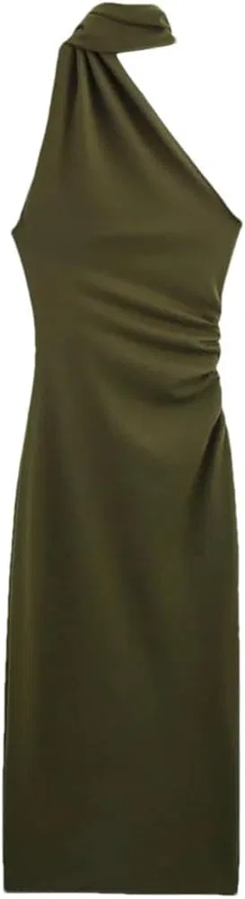 Женское платье-миди с асимметричным вырезом Halter Neck, En8