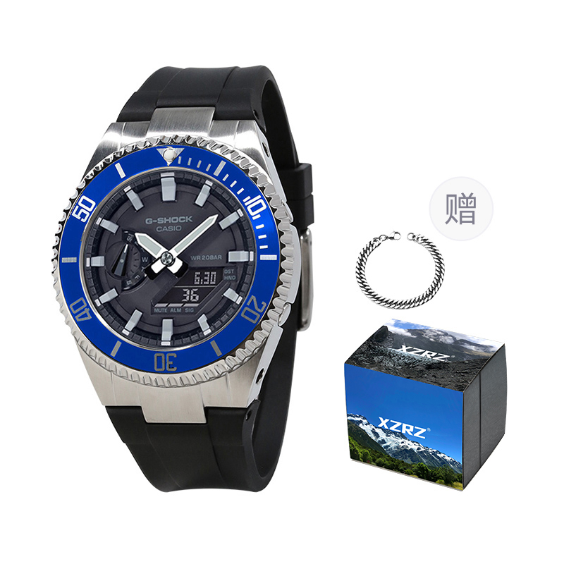 

CASIO Унисекс-часы с двумя жидкокристаллическими/аналоговыми дисплеями, черные