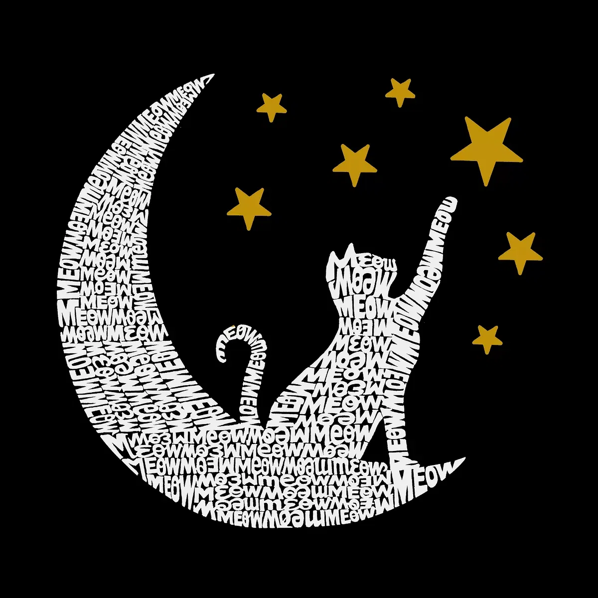 Детское худи для девочек с принтом Cat Moon LA Pop Art, Black — фото 2