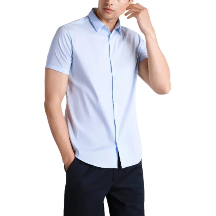 Мужская рубашка с длинным рукавом Emporio Armani, Light Blue — фото 4
