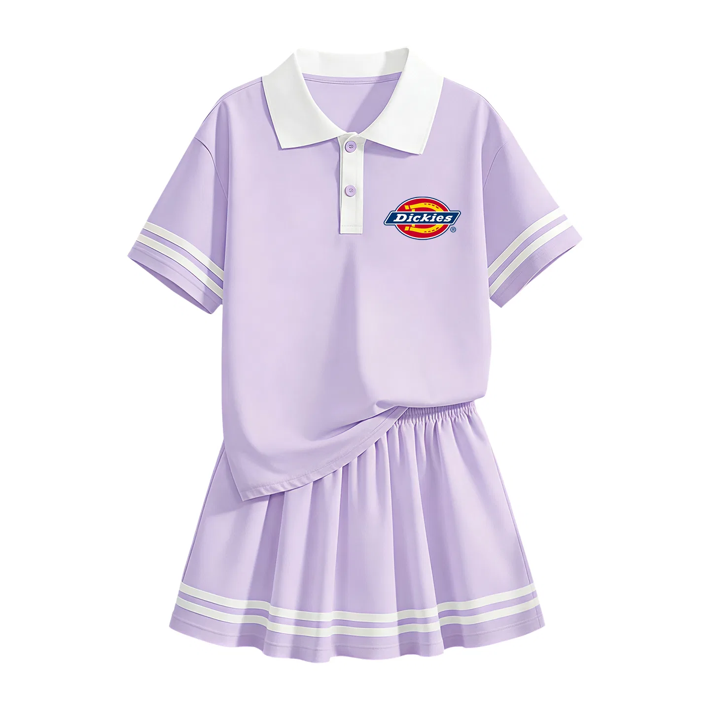 Детский поло-свитшот с воротником, из тонкого стрейч-материала, Dickies, Tongsi Standard K Soft Purple