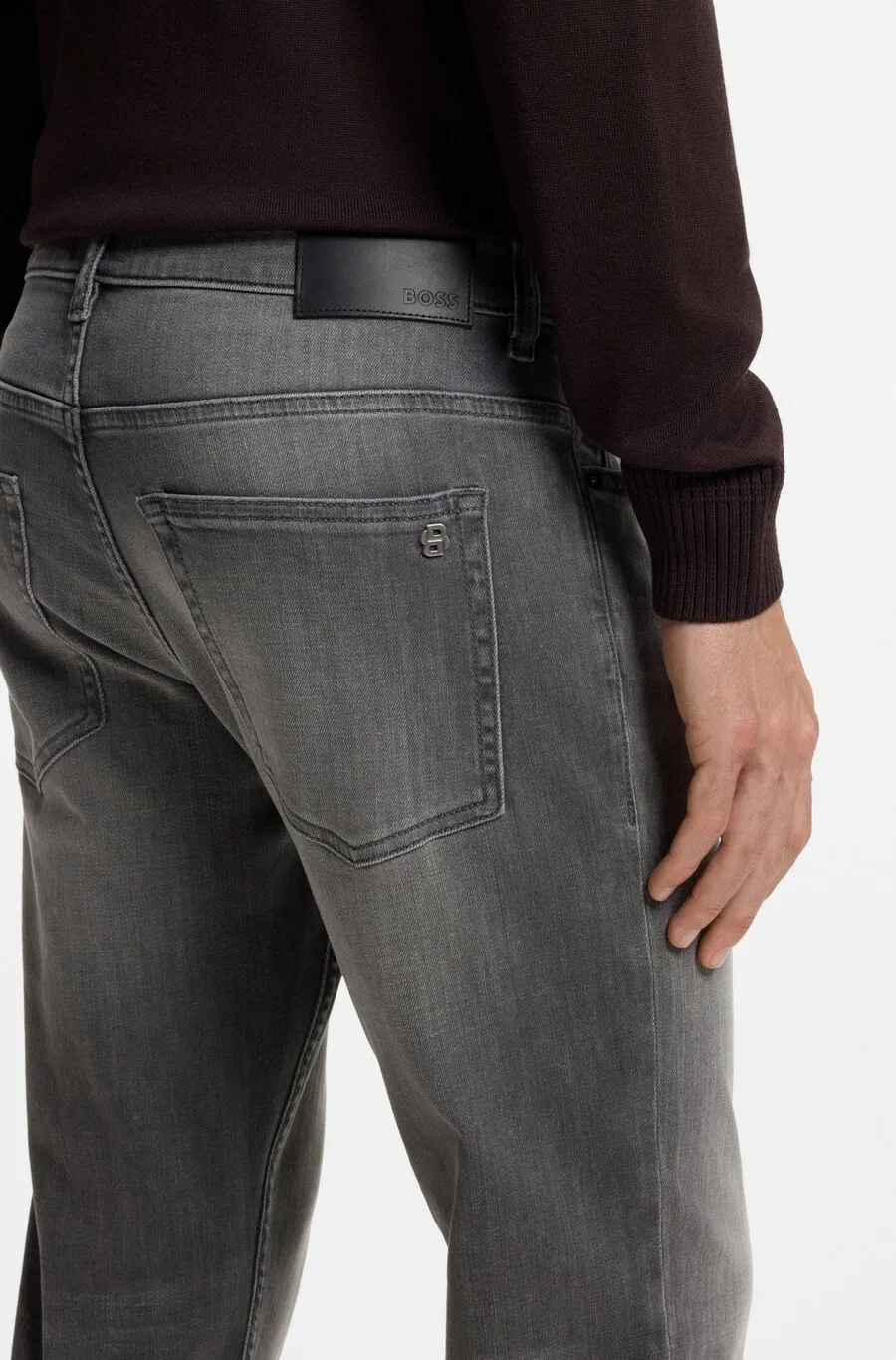 Джинсы BOSS Regular Jeans 'Delaware' серого цвета — фото 3