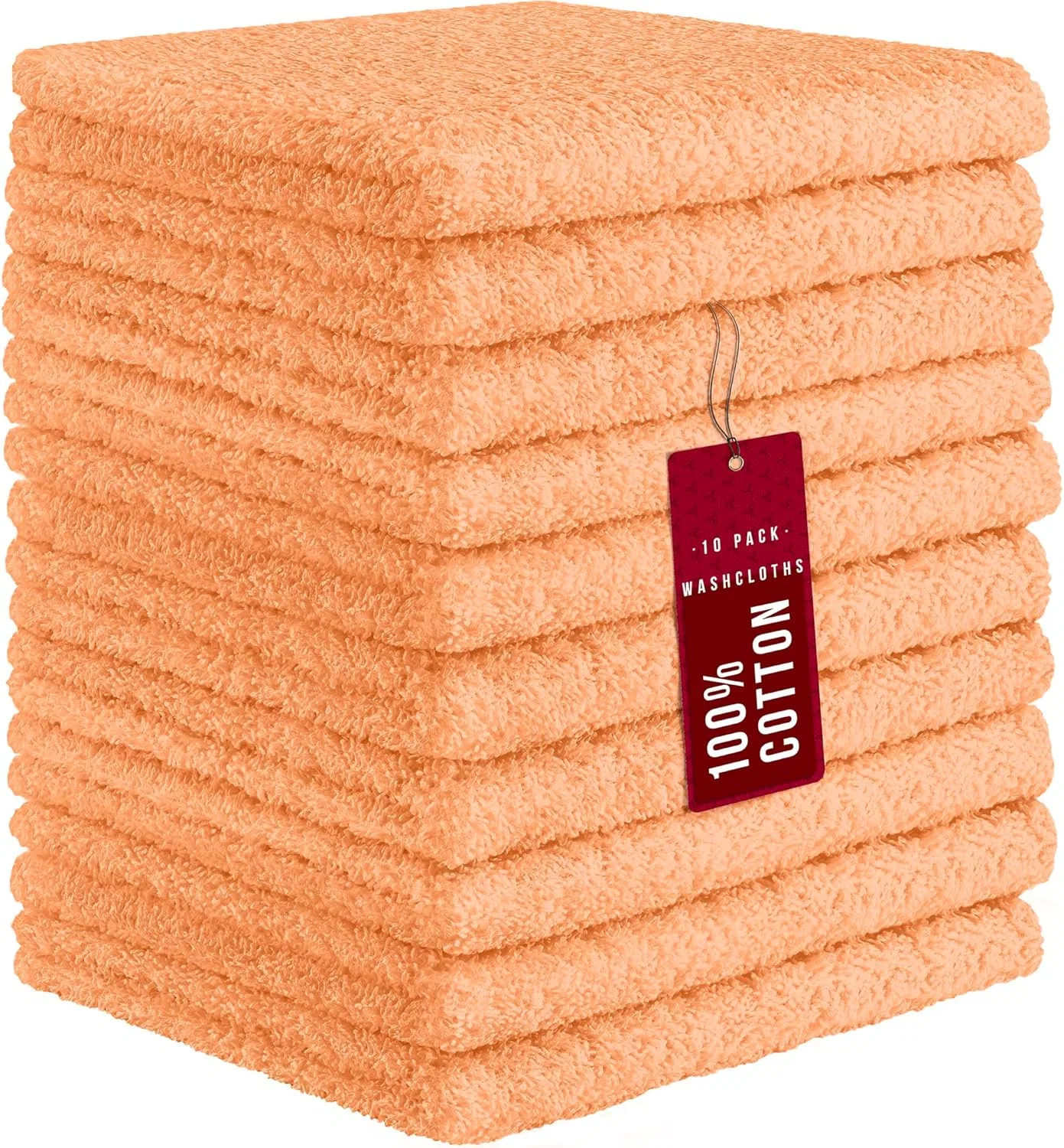 Мочалки для лица, 10 шт, DecorRack, 30.5x30.5 см, 100% хлопок, Hot Pink