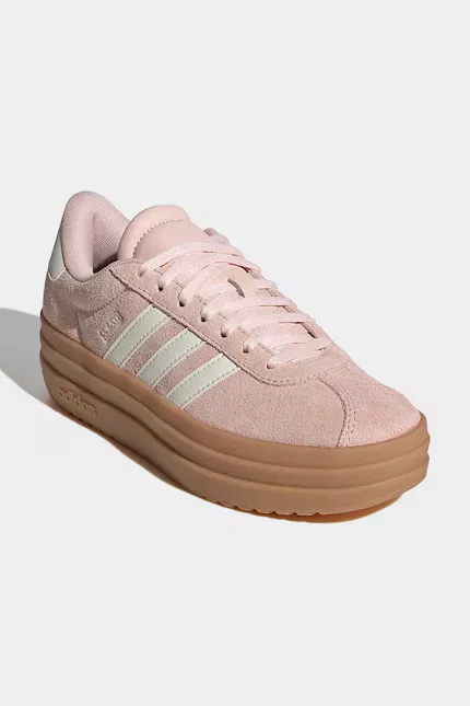 Кроссовки замшевые VL Court Bold Adidas, бежевый — фото 2