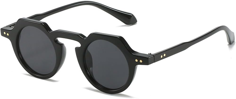 

Популярные маленькие круглые универсальные солнцезащитные очки для женщин, модные, с заклепками, в стиле ретро, ​​с защитой от УФ-излучения UV400, для мужчин, с прозрачными линзами TYUVIVO, One Size