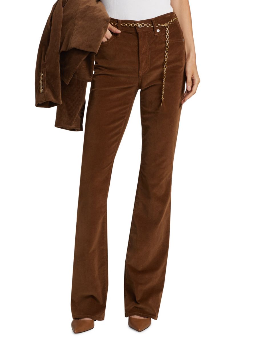 

Брюки-клеш Cameron Corduroy Veronica Beard, цвет Deep Ochre