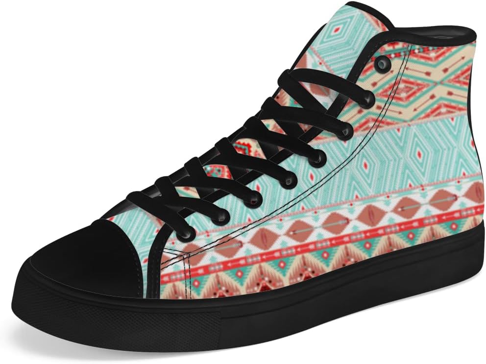 

Высокие кеды на шнуровке Aztec для мужчин и женщин, с канвой, в стиле коренных американцев, повседневная обувь, подарок для папы и мамы Chebing, синий