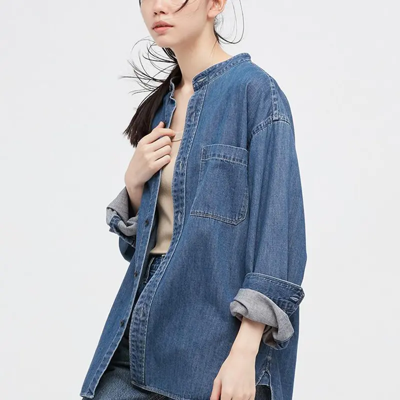 Рубашка унисекс Lake Blue Uniqlo, цвет Lake Blue — фото 2