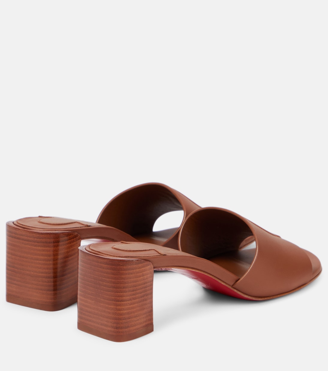 Мюли из тисненой кожи So CL 55 Christian Louboutin, Cuoio/Lin Cuoio — фото 3