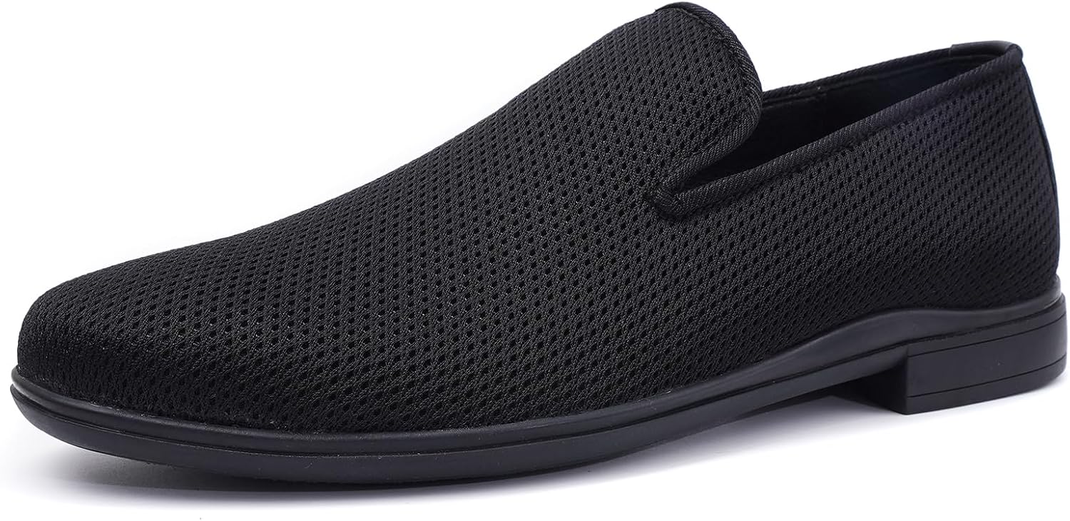 

Мужские лоферы слипоны, деловая обувь с сеткой, повседневные оксфорды, классические деловые туфли, модные, легкие и дышащие Gsohino, черный