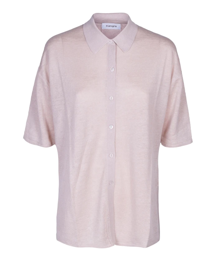 

Женская льняная рубашка с коротким рукавом Kangra, розовый