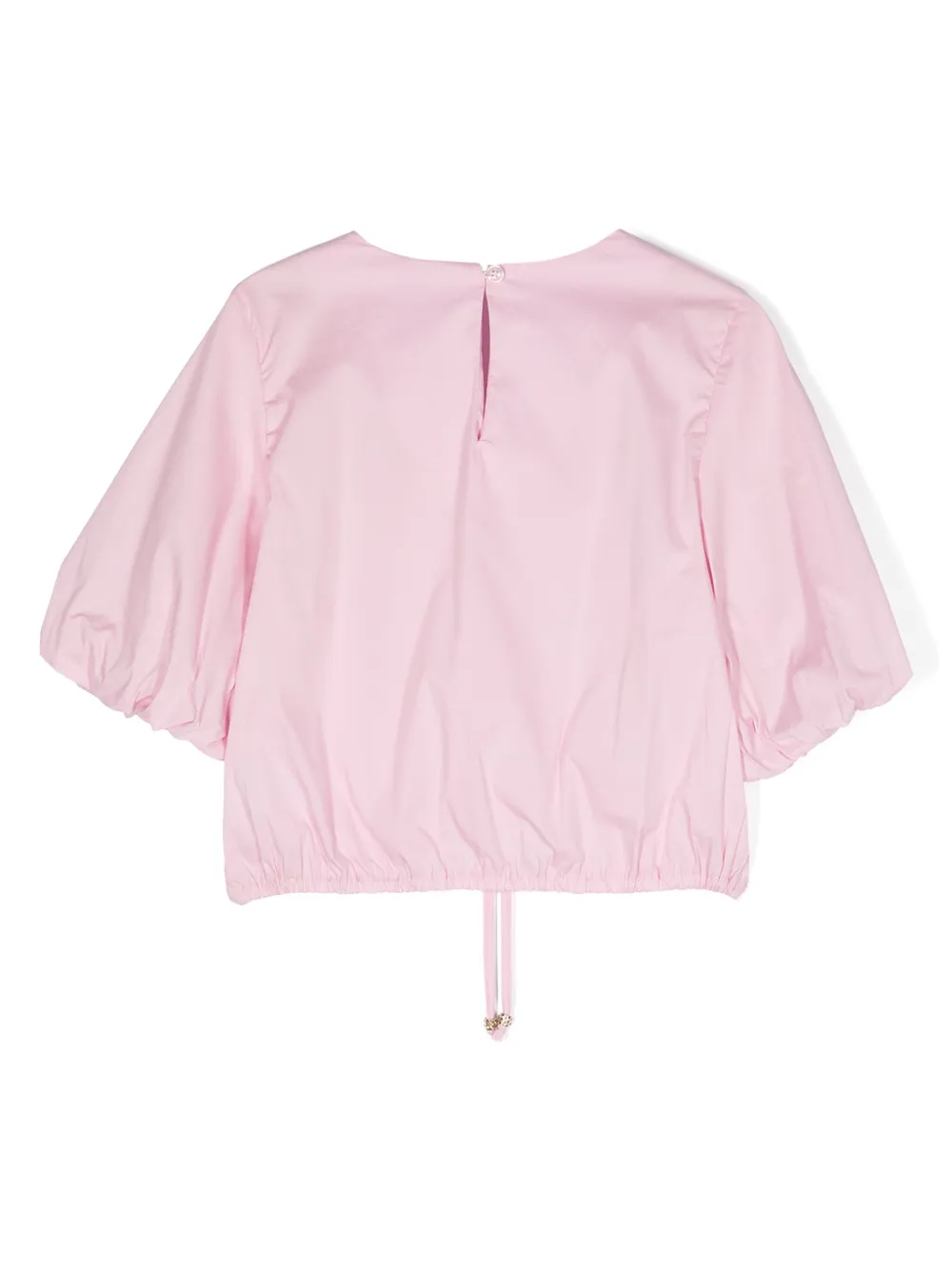 Поплиновая блузка с укороченными рукавами Pinko Kids, розовый — фото 2