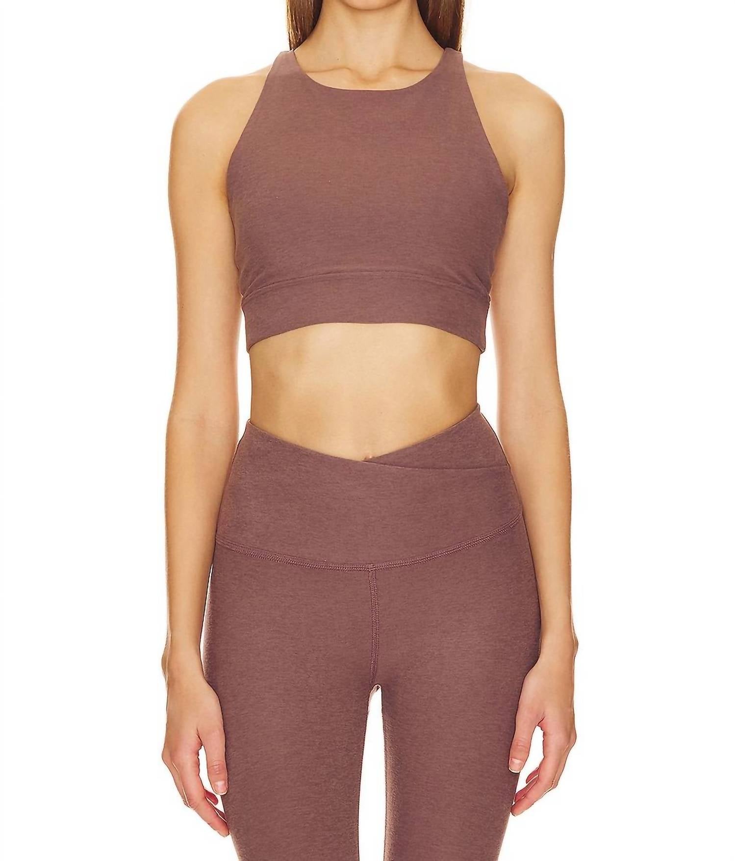 

Бюстгальтер Spacedye Enlighten Long Line в цвете трюфель-меланж BEYOND YOGA, цвет truffle heather