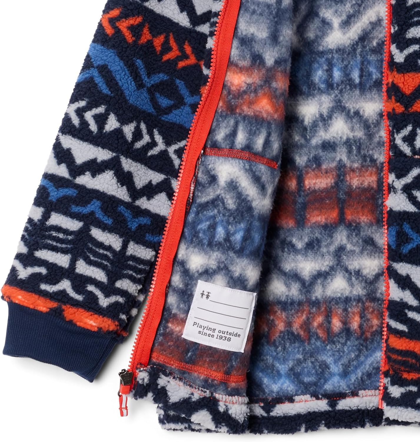 Columbia boys Rugged Ridge Ii Printed Sherpa Full Zip, Mountain Blue Madras — фото 3
