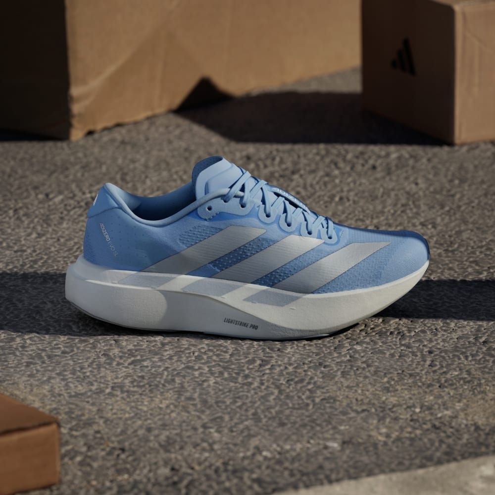 Кроссовки Adidas Adizero EVO SL Shoes, цвет Glow Blue/Silver Metallic/Cloud White — фото 2