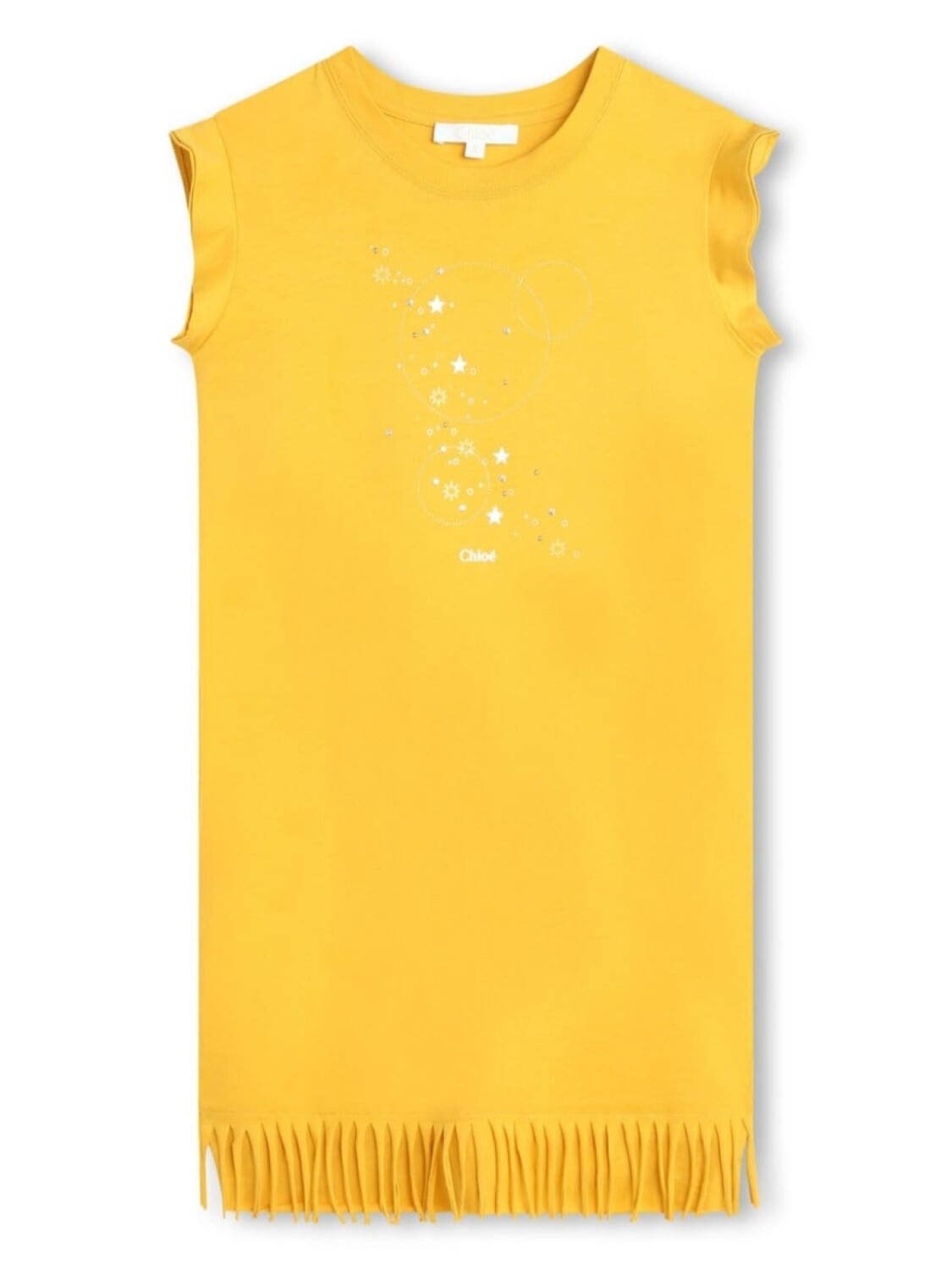 

Chloé Kids платье из органического хлопка с графичным принтом, желтый