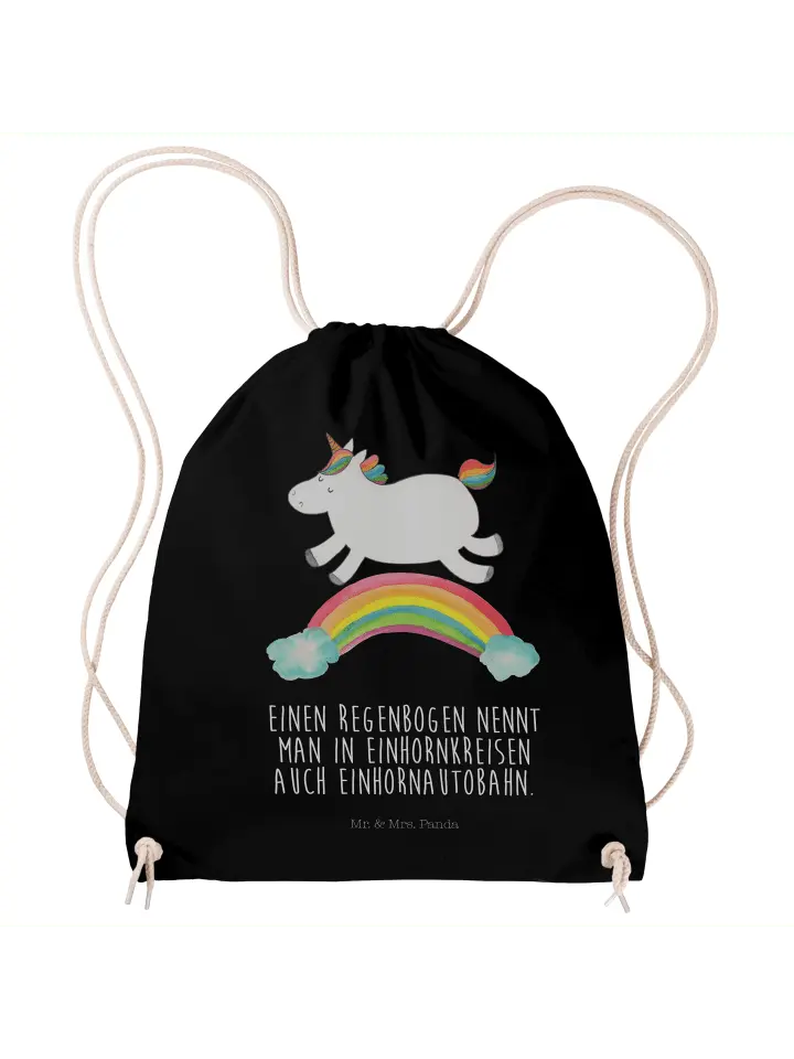 

Спортивная сумка Mr & Mrs Panda Sportbeutel Einhorn Regenbogen, черный