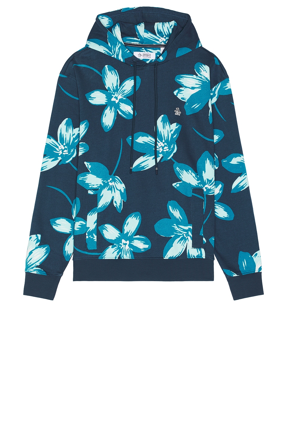 

Худи из французского терри с цветочным узором Original Penguin, blue wing teal