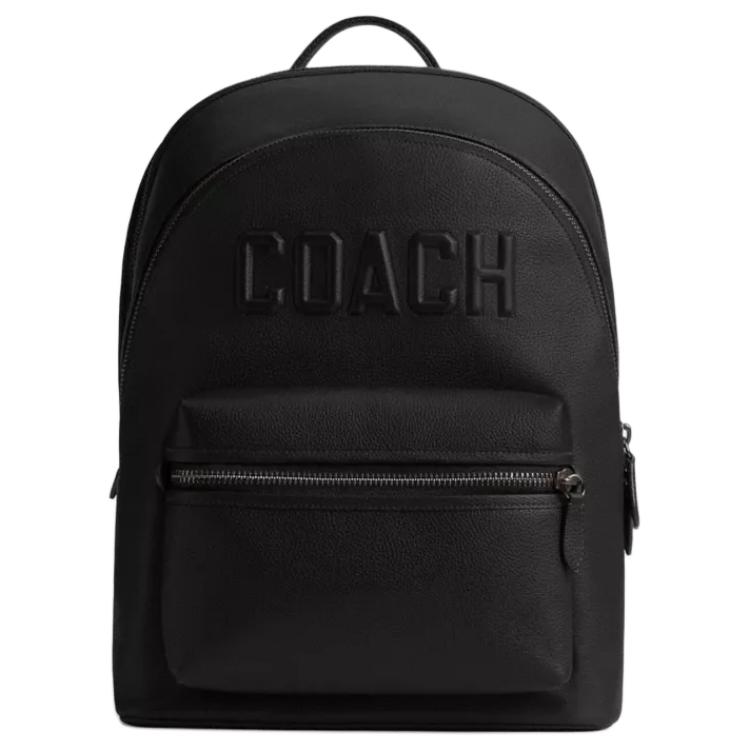 

COACH Кожаный рюкзак большого размера унисекс черный