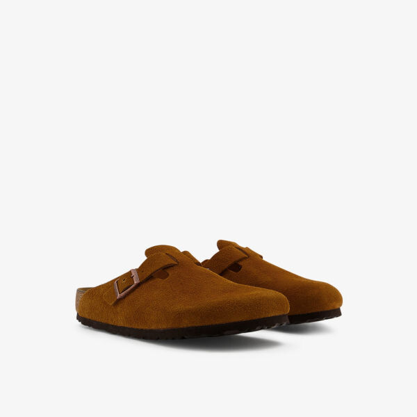 Сабо из замши и кожи с тисненым логотипом Boston Birkenstock, цвет mink — фото 3