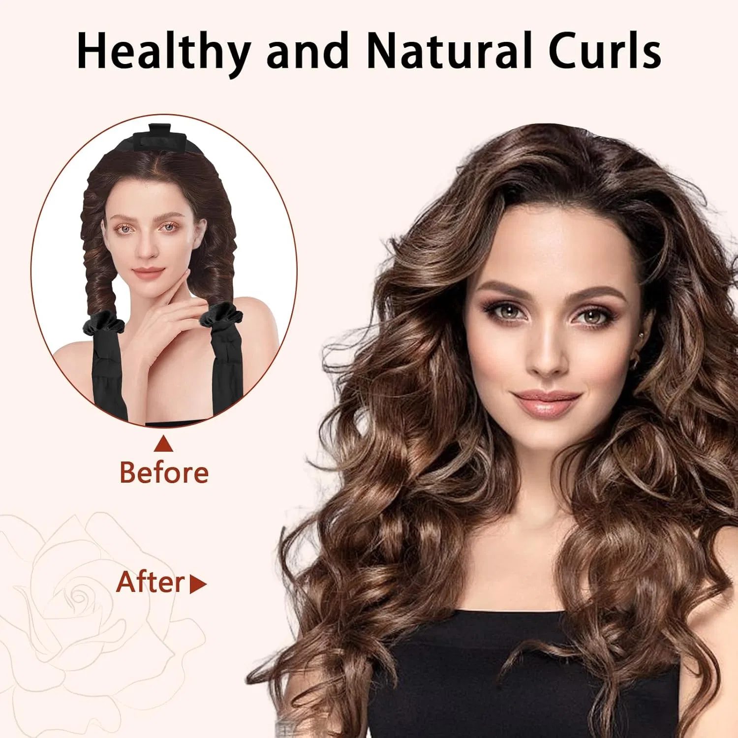 Бигуди для завивки без нагрева «Velvet Heatless Curls Band» Baolivi, Black — фото 3