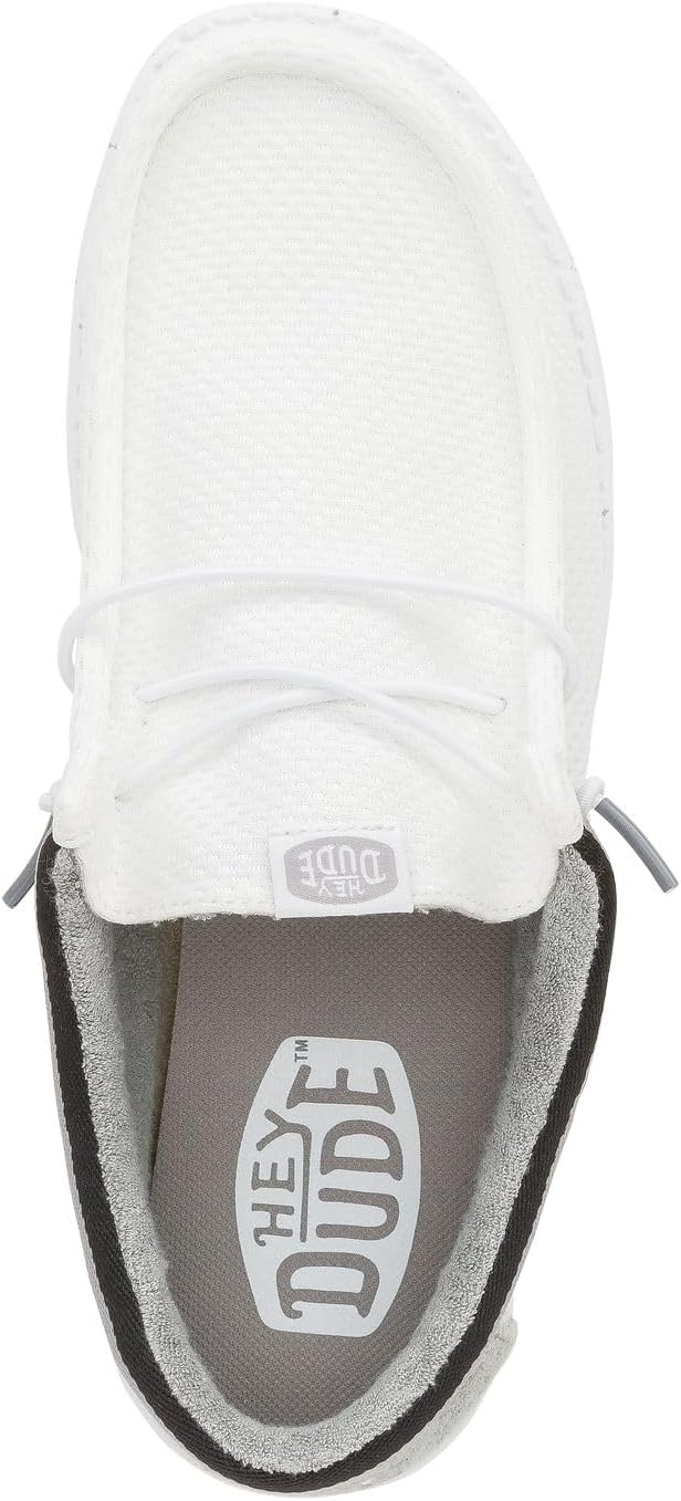 Кроссовки Hey Dude Men's Wally Varsity Jersey, Men’s Shoes, Men's Slip-on Loafers, Comfortable Light-Weight Heydude, белый/серый — фото 2