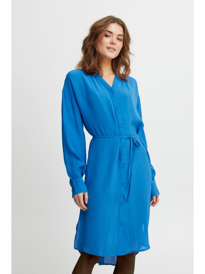 

Короткое платье Fransa T-Shirt FRHELENA DR 2 - 20611637 Luftiges Blusenkleid mit Bindegürtel, синий