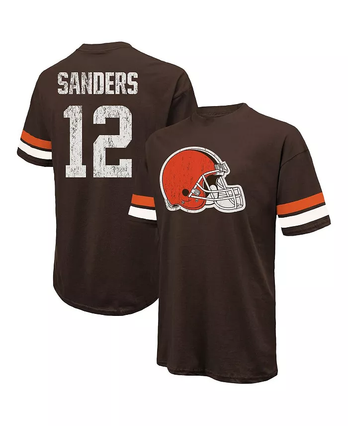 

Мужская футболка Shedeur Sanders Brown Cleveland Browns 2025 NFL Draft oversize Majestic