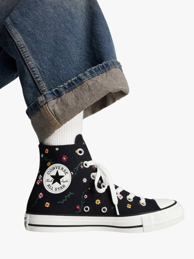 Chuck Taylor All Star Embroidered Floral Hi-Top Converse, Black/Multi — фото 3