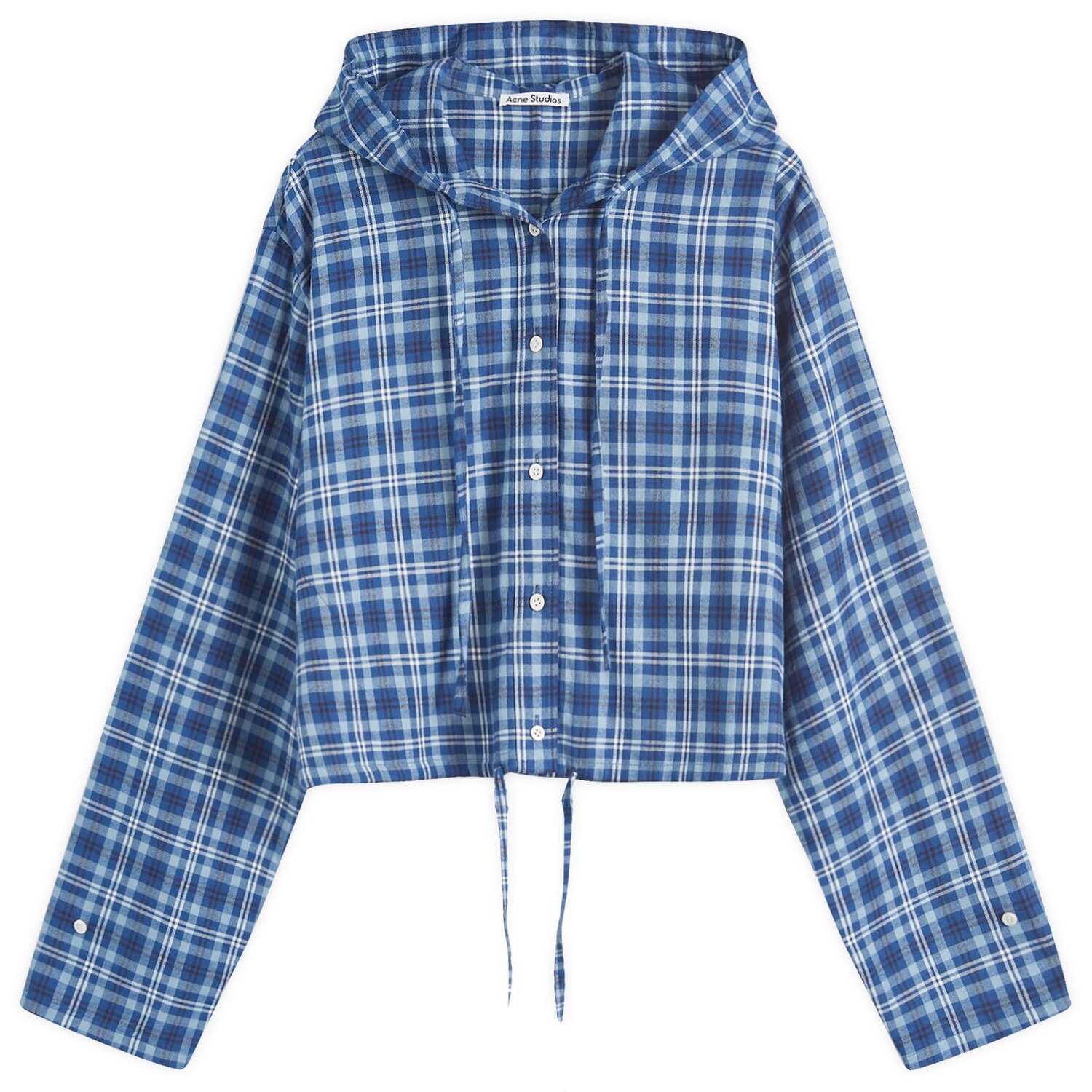 

Худи Acne Studios Hooded Shirt, цвет Mid Blue & Dusty Blue