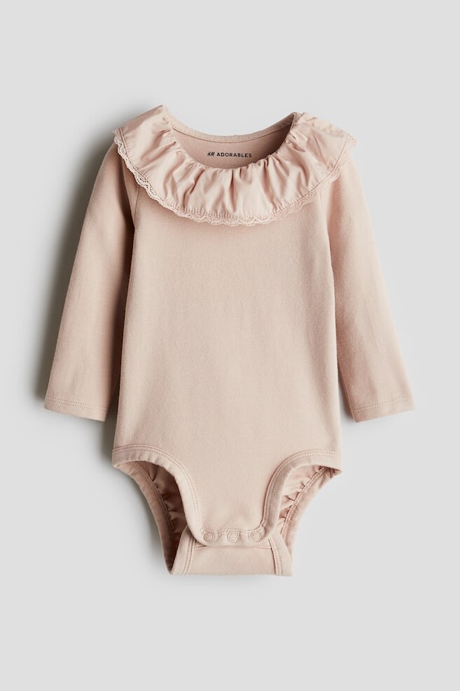 

Хлопковое боди с воротником H&M, розовый