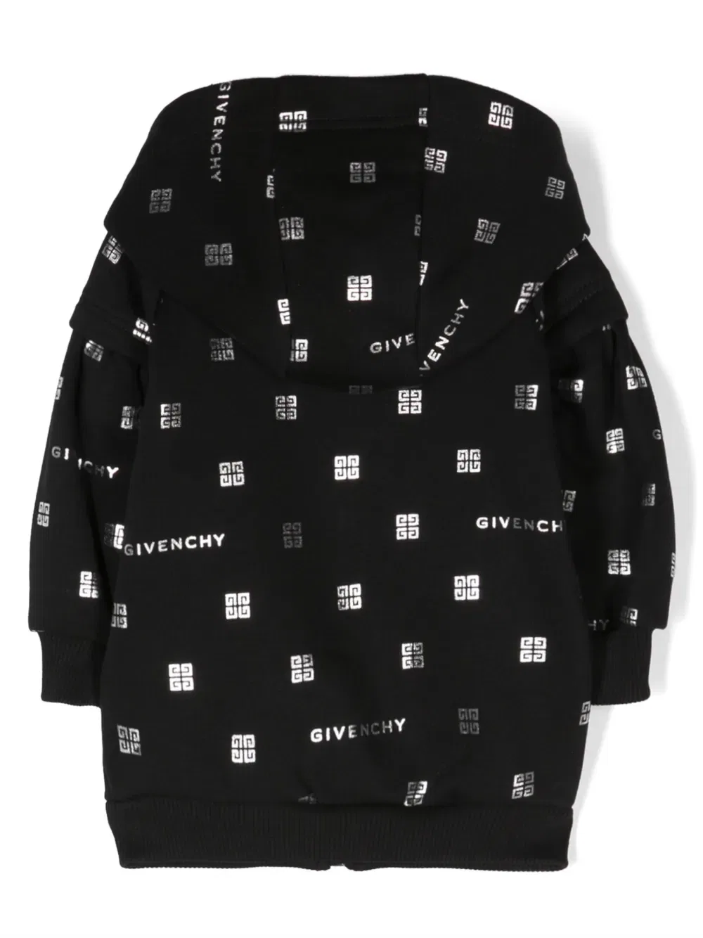 Хлопковая толстовка с принтом металлизированного логотипа Givenchy Kids, черный — фото 2