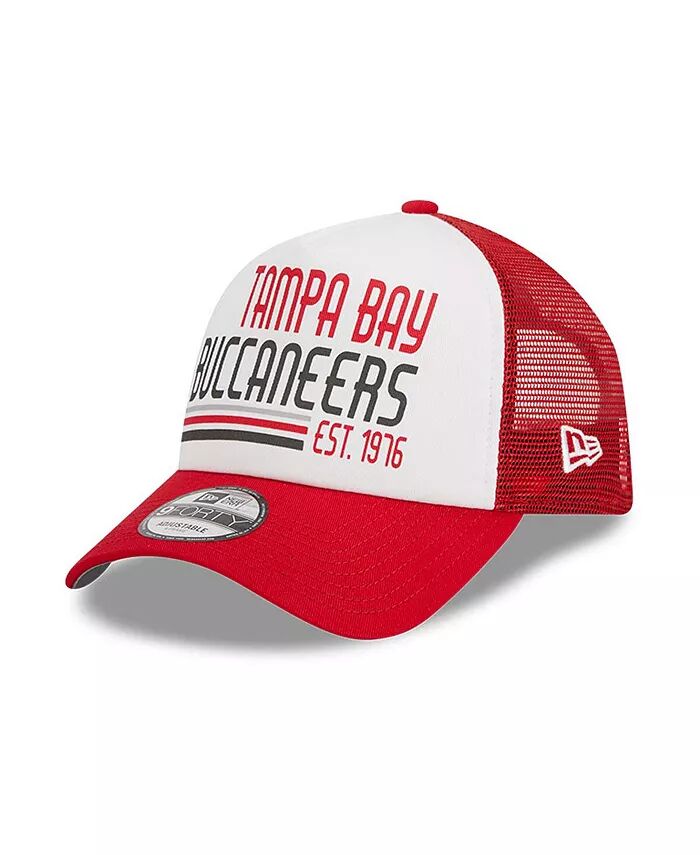 

Мужская белая, красная кепка Tampa Bay Buccaneers Stacked A-Frame Trucker 9FORTY Adjustable New Era