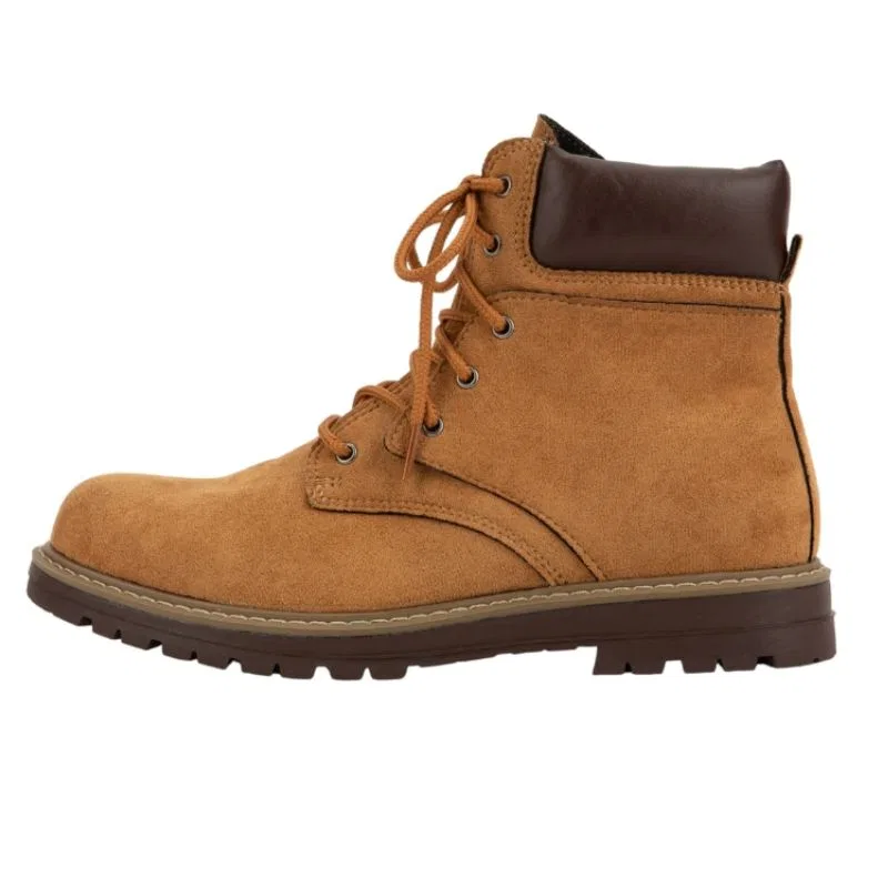 Ботинки рабочие из замши DIFFERSHOE Каблон 6CM коричневые