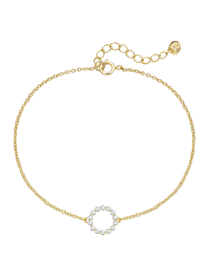 

Glanzstücke München Браслет из стерлингового серебра с цирконами в оправе из желтого золота