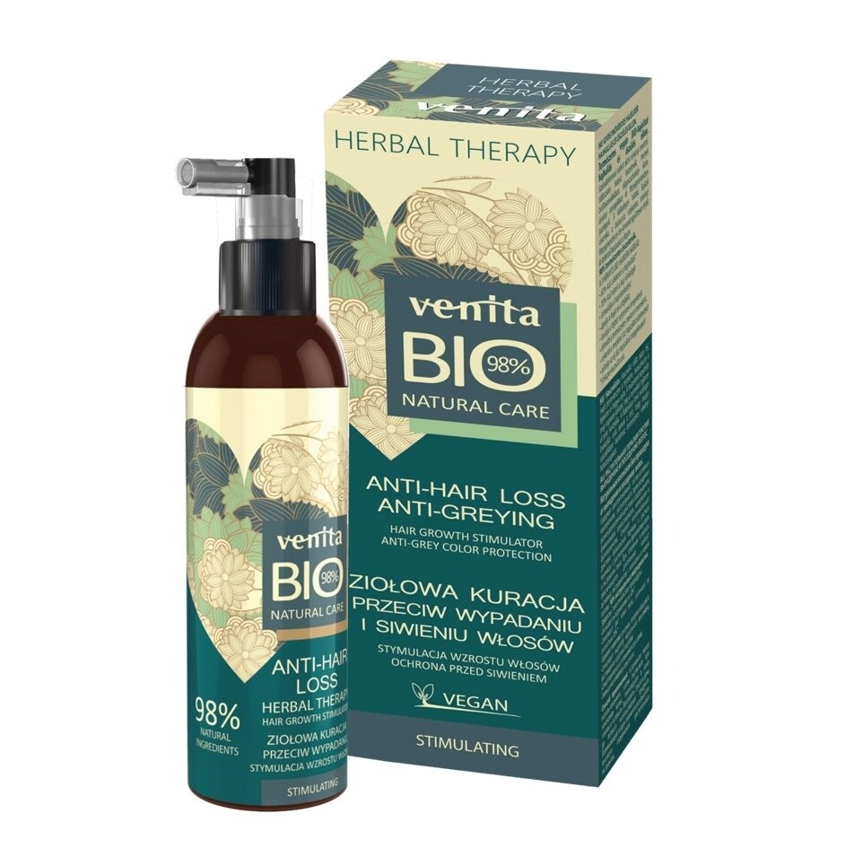 

Venita, Bio Natural Care, лечение травами против выпадения и поседения волос, 200 мл